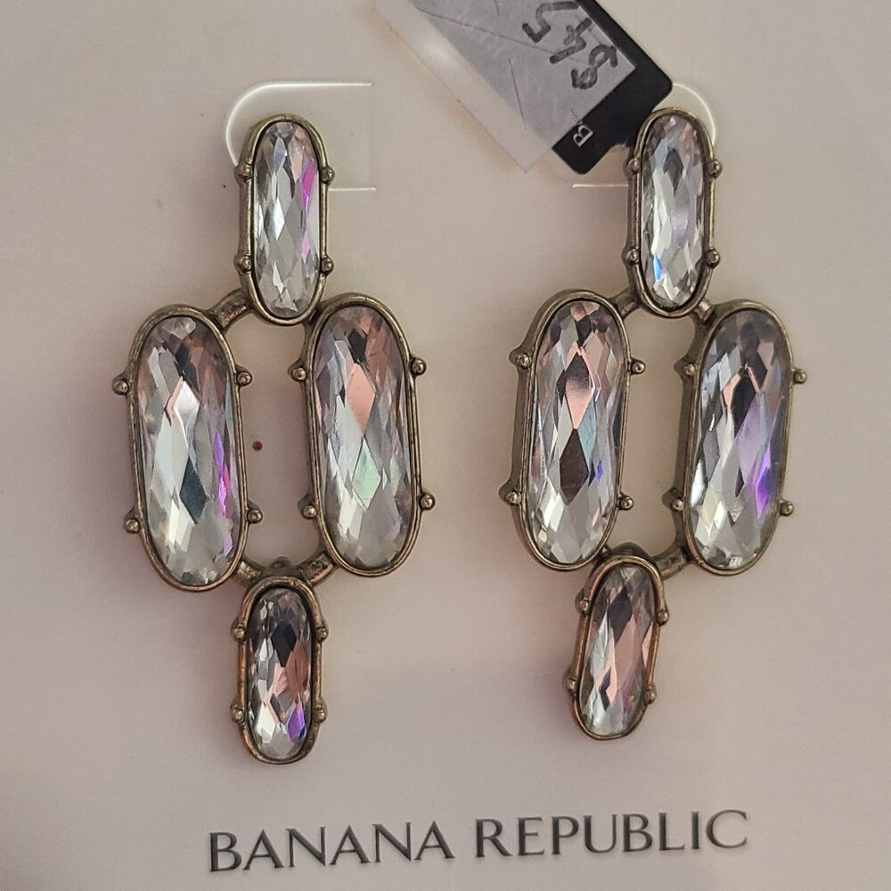 Banana Republic Rhinestone Drop Earrings - PRICE DROP - Picture 2 of 3